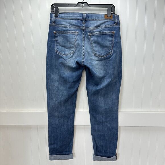 Judy Blue Jeans Womens 7/28 Blue Boyfriend Midrise Denim Distressed Medium Wash - Picture 2 of 12